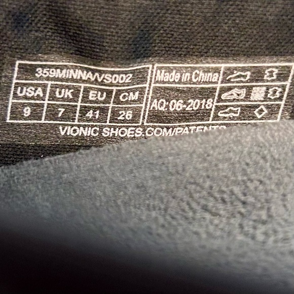 Vionic Black Leather Minna Bow Cap Toe Ballet Flats, size 9 EU 41 - Picture 7 of 11